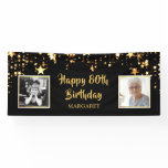 80th Birthday Then & Now Photos Personalized Banner