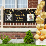 80th Birthday Then & Now Photos Personalized Banner<br><div class="desc">Honor and celebrate the 80-year-old and welcome party guests with this black and gold star themed banner sign featuring THEN and NOW photos of the birthday man or woman. Title is editable for ANY birthday. PHOTO TIP: For fastest/best results, choose a photo with the subject in the middle and/or pre-crop...</div>