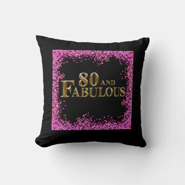 80th Birthday  Throw Pillow (Front)