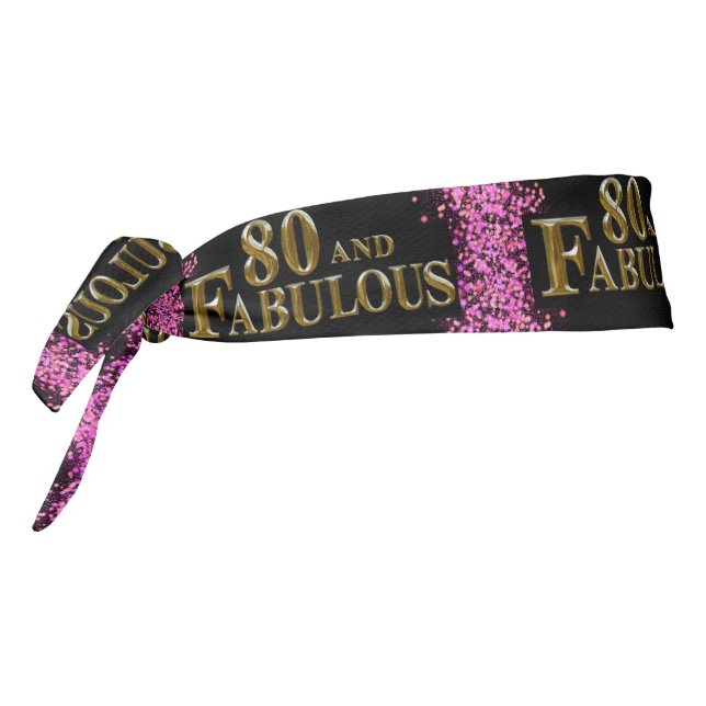 80th Birthday  Tie Headband (Rotate 270)