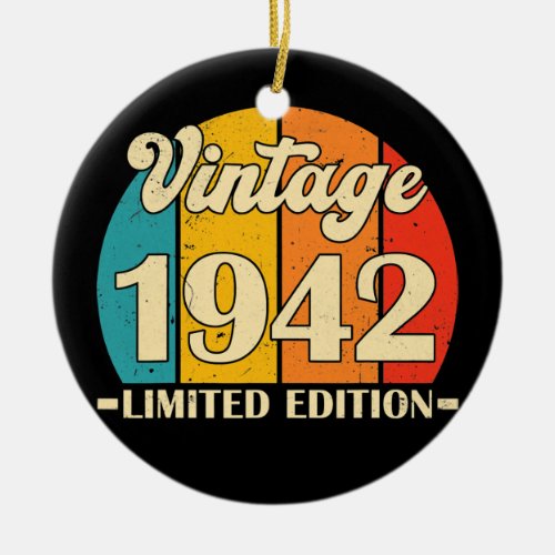 80th Birthday Vintage 1942 Limited Edition 80 Ceramic Ornament