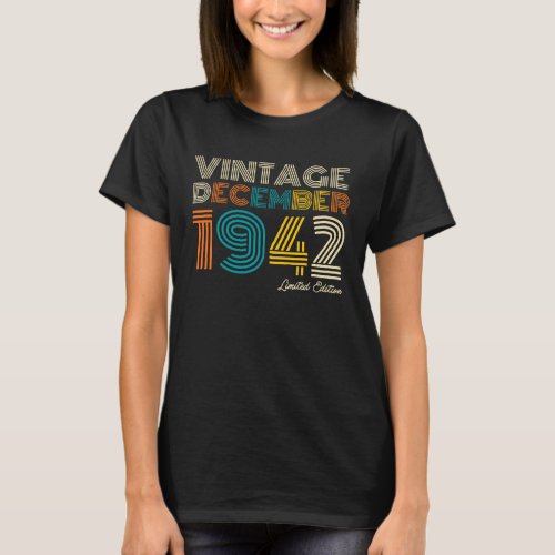 80th Birthday Vintage 1942 Limited Edition T_Shirt