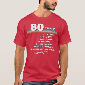 80th Birthday Vintage 80 Years Old Retro T-Shirt