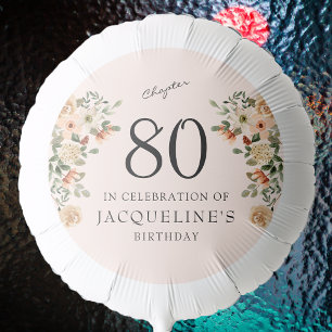 80th Birthday Vintage Floral Balloon