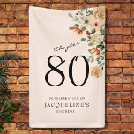 80th Birthday Vintage Floral Banner<br><div class="desc">Discover how our elegant 80th Birthday vintage floral banner from Zazzle can transform your party's atmosphere with the timeless charm and delicate design. Impress your guests with these must-have table accessories that evoke fond memories and celebrate a significant milestone in style.</div>