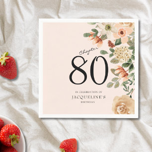 80th Birthday Vintage Floral Napkins