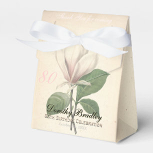 80th Birthday Vintage Magnolia Thank You Favor Box