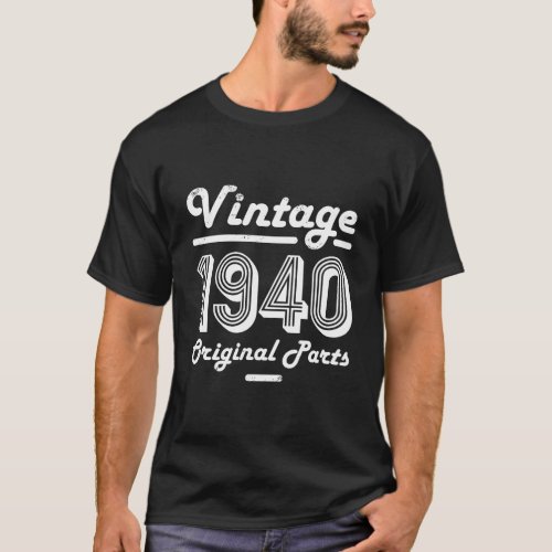 80Th Birthday Vintage Men Age 80 Year Old Gifts Fo T_Shirt