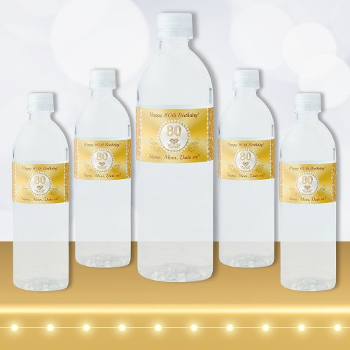 80th Birthday Water Bottle Labels Personalized Water Bottle Label
