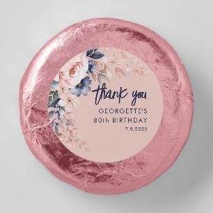80th Birthday Watercolor Floral Script Dipped Oreo Cookie Favors