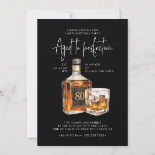 80th Birthday Whiskey Invitation Connoisseur Men