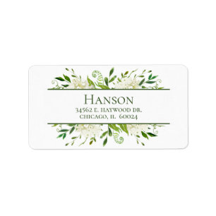 80th Birthday White Hydrangeas Return Address Label