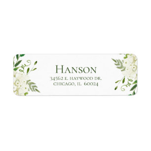 80th Birthday White Hydrangeas Return Address Label
