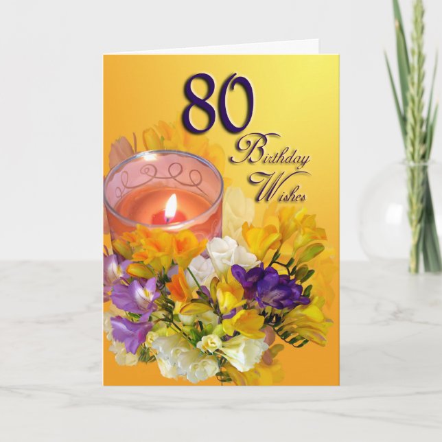 80th Birthday Wishes Birthday Card (Front)