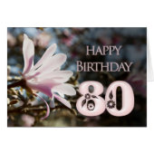 80th Birthday with magnolia (Front Horizontal)