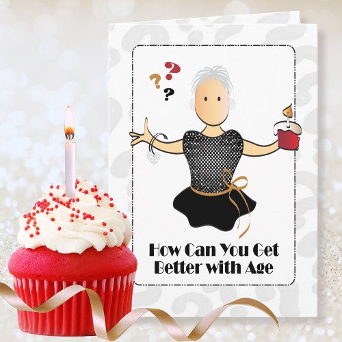 80th Birthday Woman Sweet Classy Red Black Sassy Card