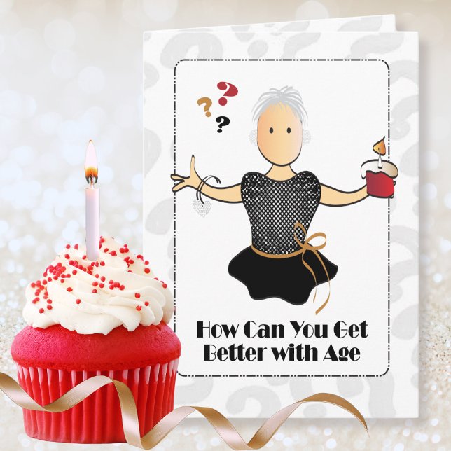 80th Birthday Woman Sweet Classy Red Black Sassy Card (Creator Uploaded)