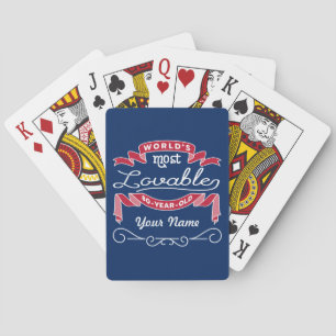 80th Birthday World’s Most Lovable 80-Year-Old Poker Cards