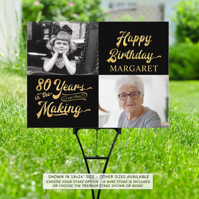 80th Birthday Years in the Making Retro Script Sign (Creator Uploaded)