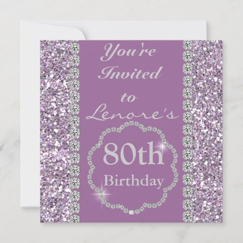 80th BLING Birthday Party Invitation