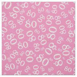 80th  Cool Random Number Pattern Pink 80 Fabric