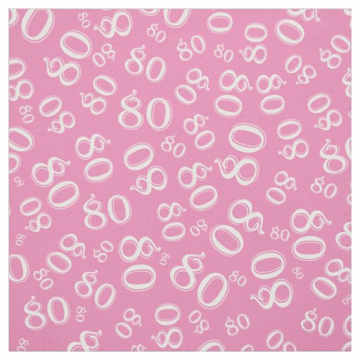 80th  Cool Random Number Pattern Pink 80 Fabric