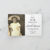 80th   Elegant Photo Vintage Monogram Birthday Invitation (Inside)
