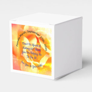 80th golden rose photo humor text party favor boxes