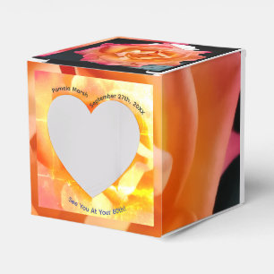 80th golden rose photo humor text party favor boxes