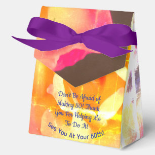 80th golden rose photo humor text party favor boxes