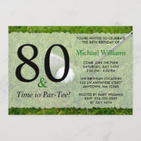 80th Golf Birthday Party Invitation