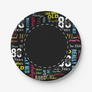 80th Happy BIrthday in a Graffiti Style Paper Plates