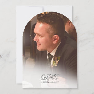 80th Male Birthday Photo Elegant Arch Invitation