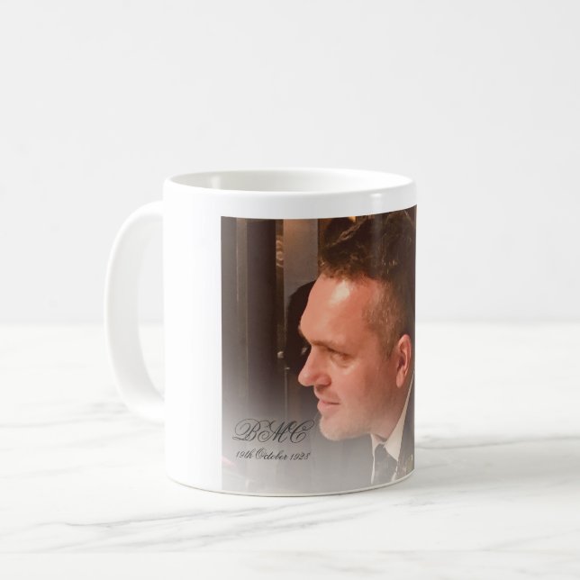 80th Male Birthday Simple Elegant Photo Coffee Mug (Front Left)