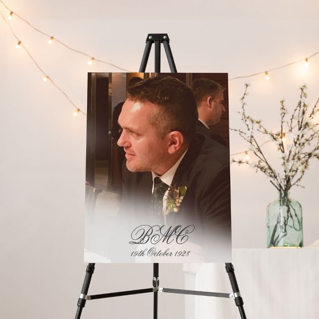 80th Male Birthday Simple Elegant Photo Foam Board (Creator Uploaded)