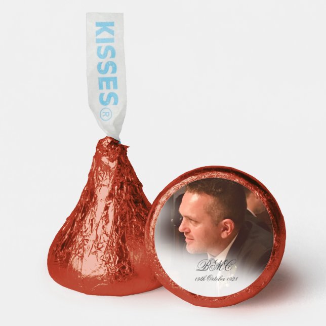 80th Male Birthday Simple Elegant Photo Hershey®'s Kisses® (Front)