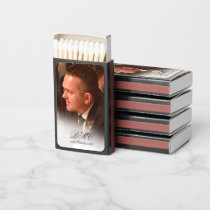 80th Male Birthday Simple Monogram Photo Matchboxes