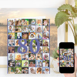 80th or Any Age Photo Collage Big Birthday Card<br><div class="desc">Photo template big birthday card which you can customize for any age and add up to 40 different photos. The sample is for a 80th Birthday which you can edit and you can also personalize the message inside and record the year on the back. The photo template is ready for...</div>