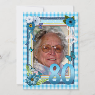 80th Photo birthday party invitation