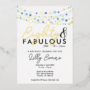 80th surprise birthday party invitation elegant foil invitation