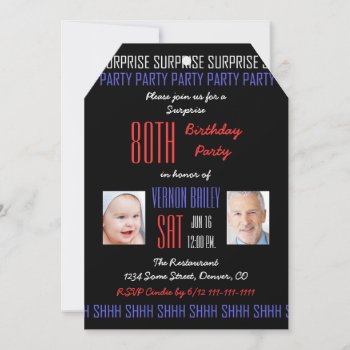 80th Surprise Birthday Party Invitation For Men by henishouseofpaper at Zazzle