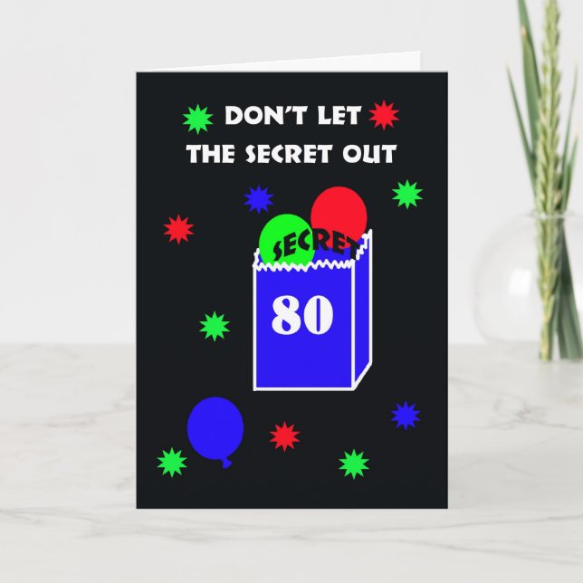 80th Surprise Birthday Party Invitation -- Secret (Front)