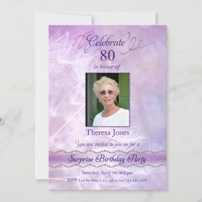 80th Surprise Birthday Party Invitations (Front)