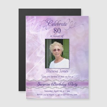 80th Surprise Birthday Party Magnetic Invitations by Walnut_Creek at Zazzle