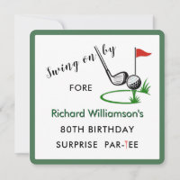 80th Surprise Birthday Party Men's Golf Theme