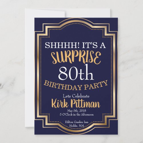 80th Surprise Party Invitation