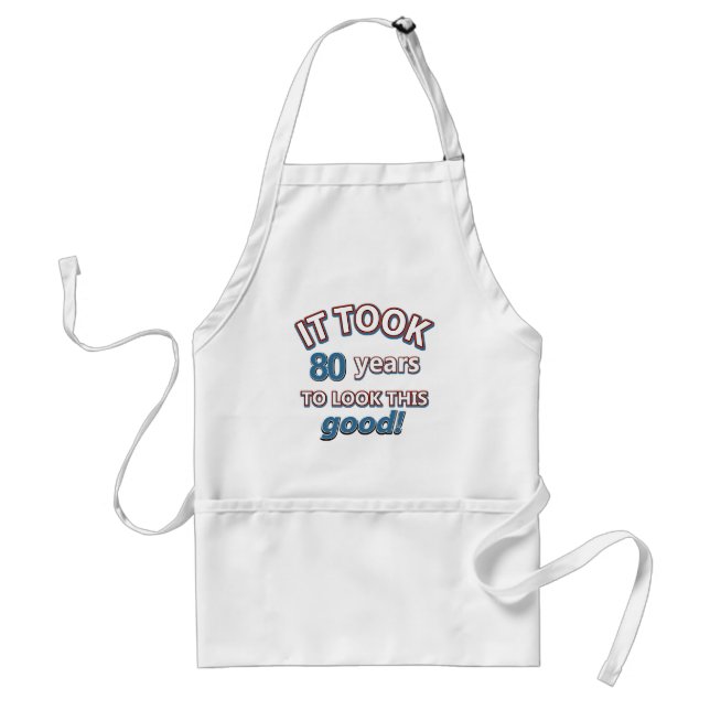 80th year birthday designs adult apron (Front)