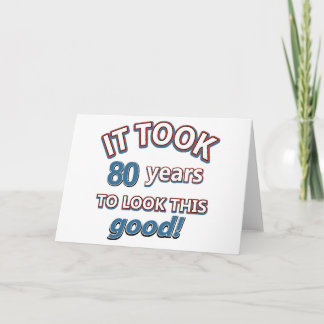 80th year birthday designs card