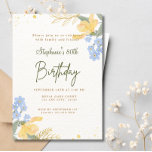 80th Yellow Blue Flowers Boho Watercolor Birthday  Invitation<br><div class="desc">Celebrate 80 years of joy and memories with our Elegant 80th Yellow Flowers Boho Watercolor Birthday Party Invitation! This beautifully crafted invitation features delicate yellow flowers in a boho-inspired watercolor design, perfect for marking this significant milestone in style. Customize the invitation with the guest of honor's name and party details...</div>