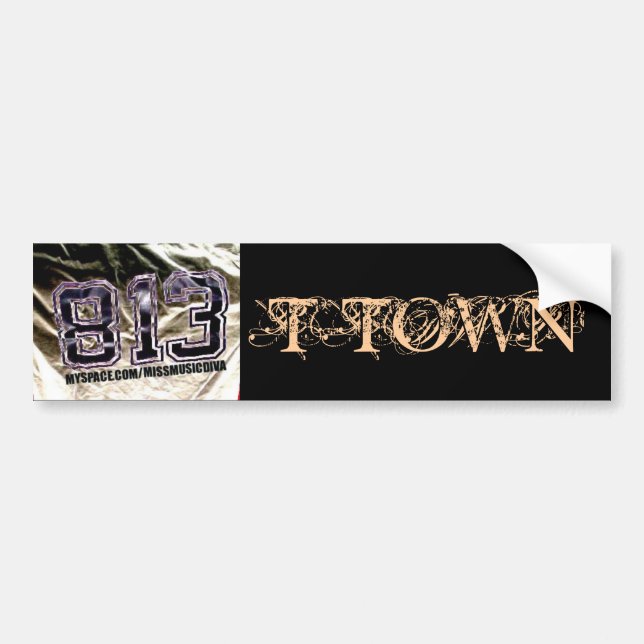 813 T-TOWN Bumper Sticker (Front)